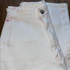 Vintage 80s Seattle Blues White jeans w/ pink stitching. 00 24 x 27 high waisted
